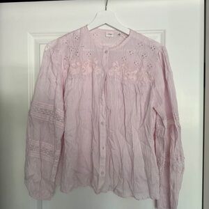 NWOT Wilfred Light Pink Embroidered Blouse